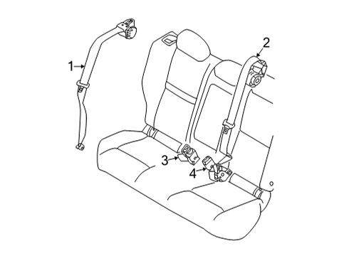 2021 Nissan Sentra Rear Seat Belts Diagram