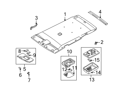 SUNVISOR Assembly-LH Diagram for 96401-1W610