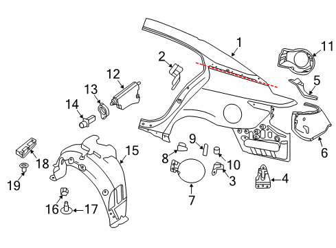 2020 Nissan Maxima Quarter Panel & Components Diagram