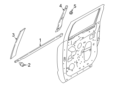 2021 Nissan Titan Exterior Trim - Rear Door Diagram