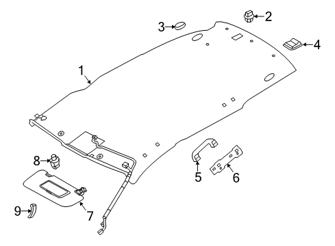 2020 Nissan Rogue Interior Trim - Roof Diagram 2