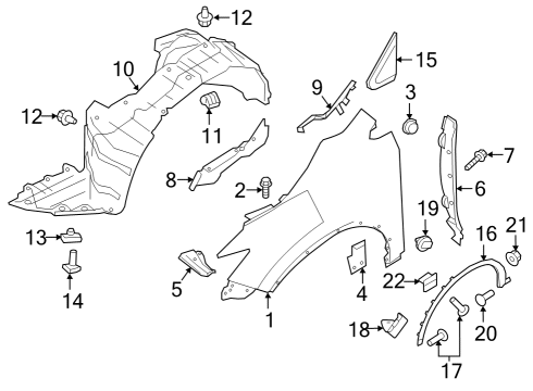 2020 Nissan Murano Fender & Components, Exterior Trim Diagram