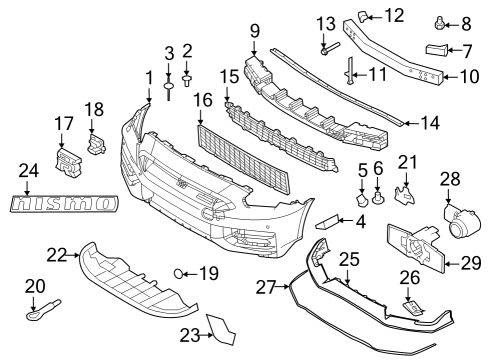 2024 Nissan GT-R FACE FR BUMPER Diagram for FBM22-6HW2H