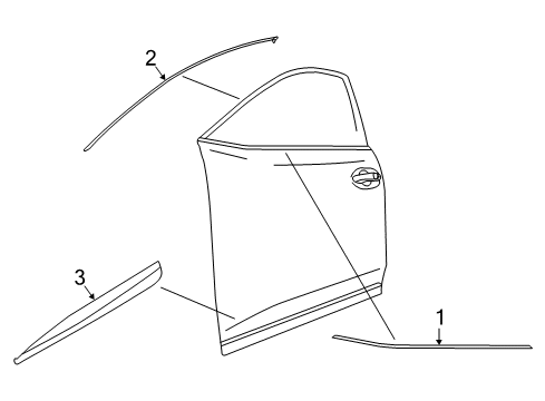 2020 Nissan Murano Exterior Trim - Front Door Diagram