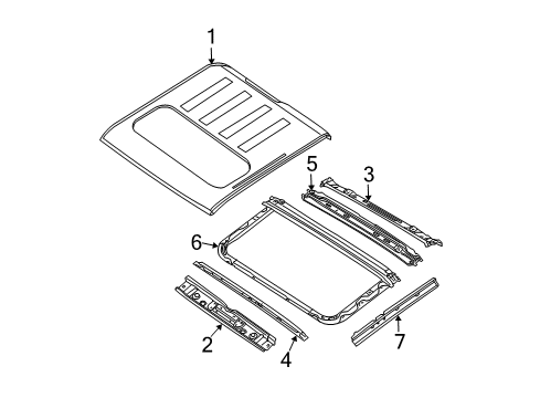 2020 Nissan Frontier Roof & Components Diagram 2