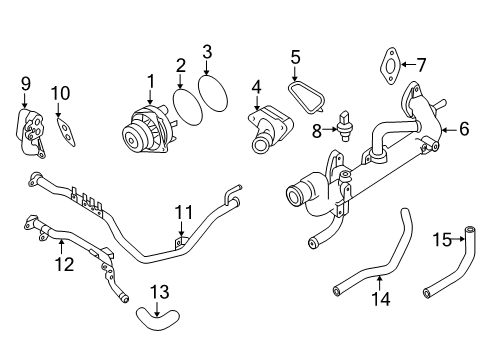 Pump Assembly Water Diagram for 21010-6KA1A