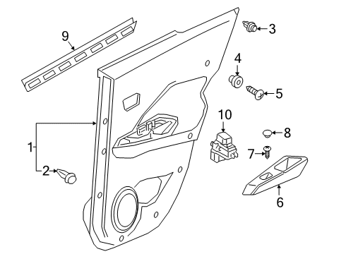 2021 Nissan Kicks Interior Trim - Rear Door Diagram