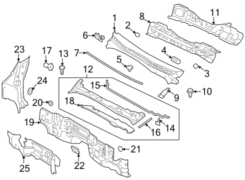 2021 Nissan Titan Cab Cowl Diagram 2