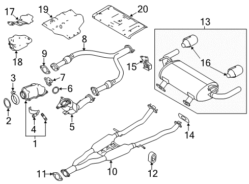 TUBE ASSY-EXHAUST,FRONT Diagram for 20020-6HN0A