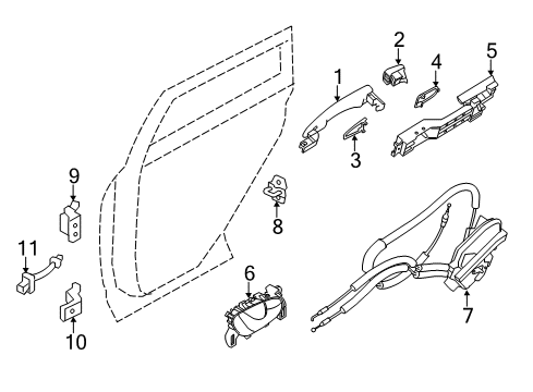 2020 Nissan Rogue Lock & Hardware Diagram 3