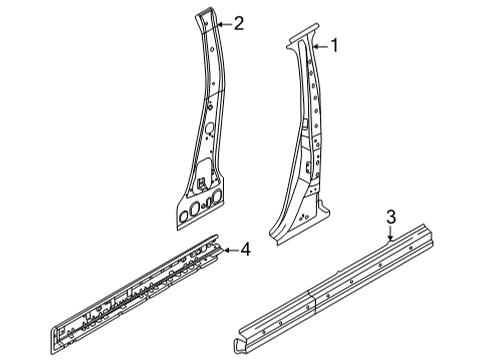 2021 Nissan Rogue Center Pillar & Rocker Diagram