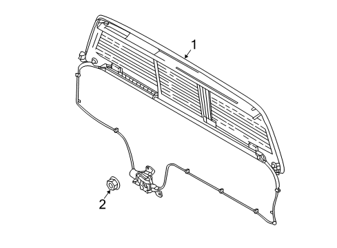 2021 Nissan Titan Glass & Hardware - Back Glass Diagram 2