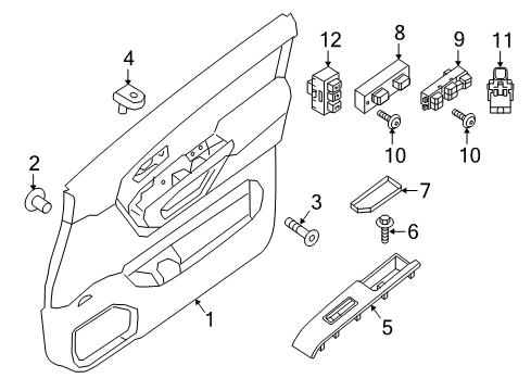 2021 Nissan Titan Interior Trim - Front Door Diagram