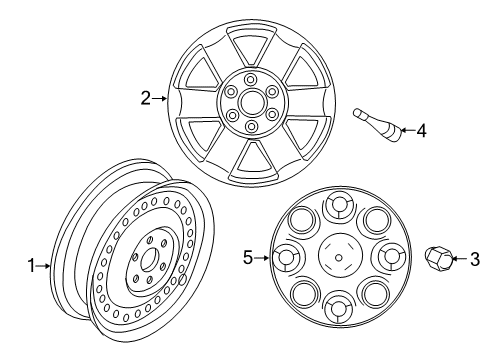 2021 Nissan NV 3500 Wheels, Covers & Trim Diagram