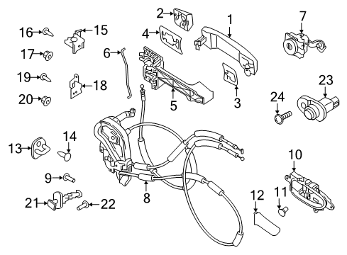 LOCK & REMOTE CONTROL ASSY-FRONT DOOR,LH Diagram for 80501-EZ01B