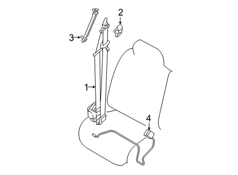 2024 Nissan Frontier ADJUSTER SEAT BELT Diagram for 87824-3TA0D