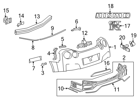 2020 Nissan GT-R Parking Aid Diagram 1