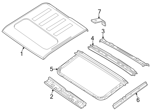 2024 Nissan Frontier Roof & Components, Exterior Trim Diagram 3