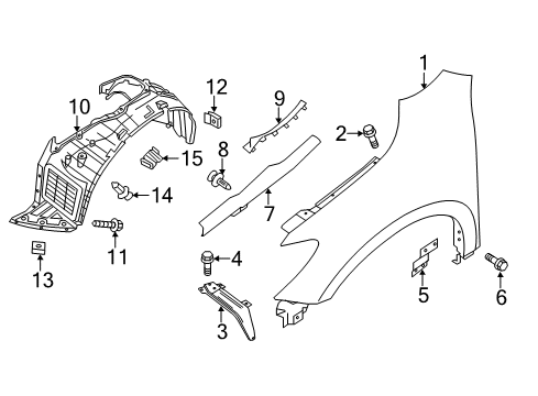 2020 Nissan Pathfinder Fender & Components Diagram