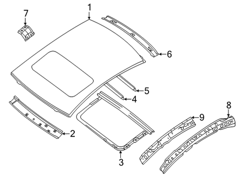 2021 Nissan Sentra Roof & Components Diagram 1