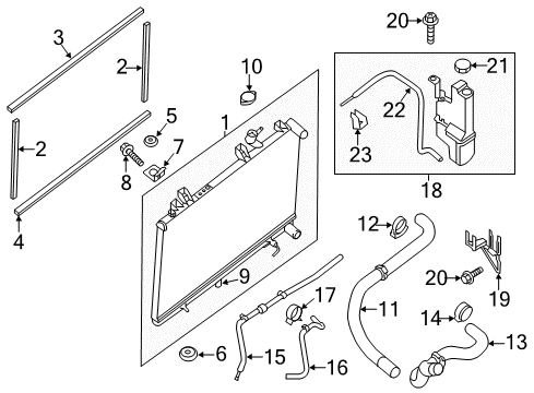 2020 Nissan Pathfinder Radiator & Components Diagram