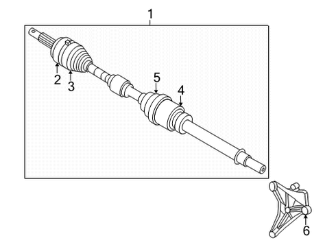 2021 Nissan Rogue Drive Axles - Front Diagram 2