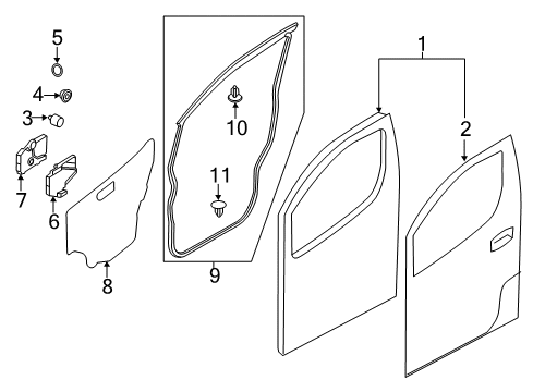 2020 Nissan NV Front Door Diagram