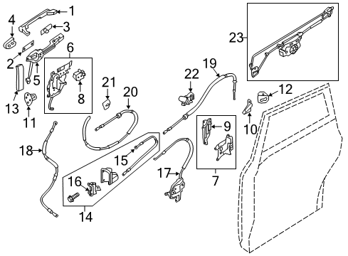 Regulator Assy-Slide Door,LH Diagram for 82721-1JA0B