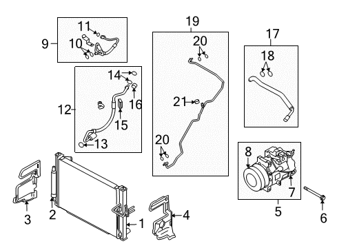 2020 Nissan 370Z A/C Condenser, Compressor & Lines Diagram