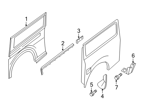 2020 Nissan NV Side Panel & Components, Exterior Trim Diagram 2