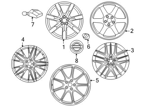 2021 Nissan GT-R Wheels, Covers & Trim Diagram