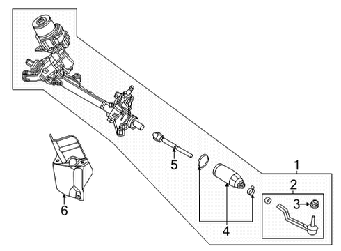 2024 Nissan Pathfinder GEAR & LINKAGE ASSY-POWER STEERING Diagram for 49001-6SA0D