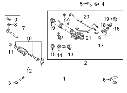 2020 Nissan Armada Steering Column & Wheel, Steering Gear & Linkage Diagram 3