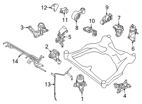 2020 Nissan Murano Engine & Trans Mounting Diagram 2