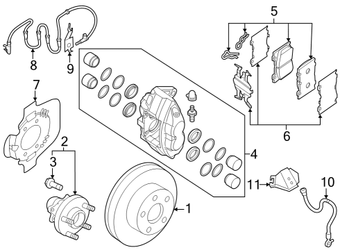 2024 Nissan Z CALIPER ASSY-FRONT LH,W/O PAD & SHIM Diagram for 41011-6GR0A