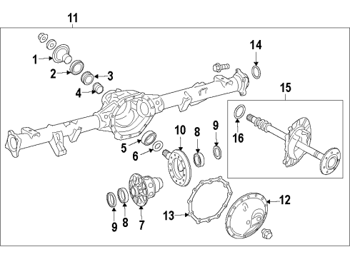 2021 Nissan NV 3500 Rear Axle, Differential, Propeller Shaft Diagram