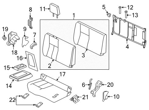 2024 Nissan Titan CUSHION ASSY-REAR SEAT,RH Diagram for 88300-9FV2B