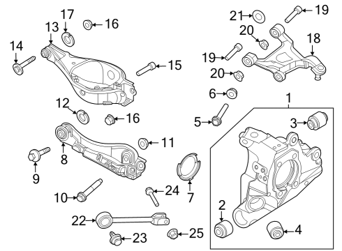 2023 Nissan ARIYA Rear Suspension, Lower Control Arm, Upper Control Arm, Stabilizer Bar, Suspension Components Diagram 3