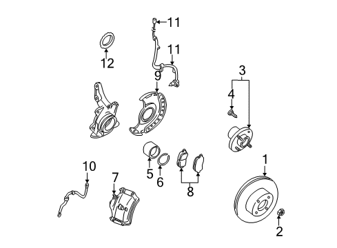 Rotor Disc Brake Front Diagram for D0206-ZA500