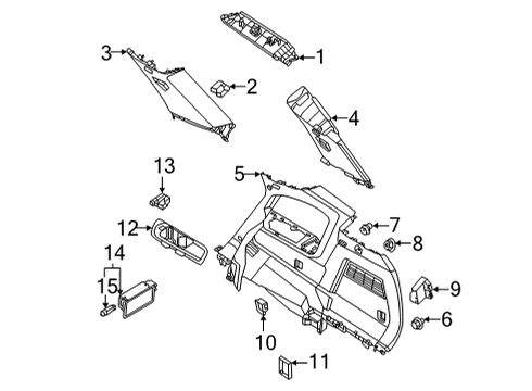 2023 Nissan Pathfinder Holder Assy-Cup Diagram for 84956-6TA0A