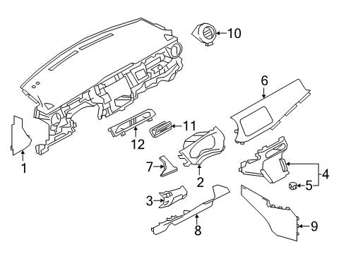 2021 Nissan Kicks Cluster & Switches, Instrument Panel Diagram 3