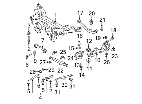 Member Compl-Rear Suspension Diagram for 55400-1YA1D