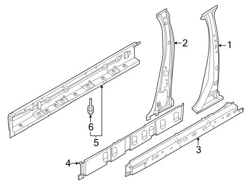 2023 Nissan ARIYA Center Pillar & Rocker Diagram