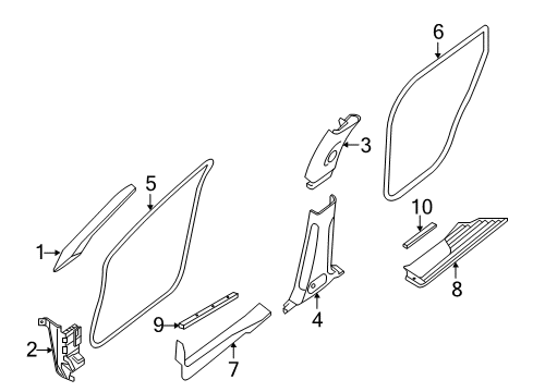 2020 Nissan Pathfinder Interior Trim - Pillars Diagram