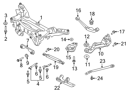 2020 Nissan Rogue Rear Suspension Components, Lower Control Arm, Upper Control Arm, Stabilizer Bar Diagram 3