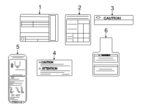 2020 Nissan Rogue Information Labels Diagram