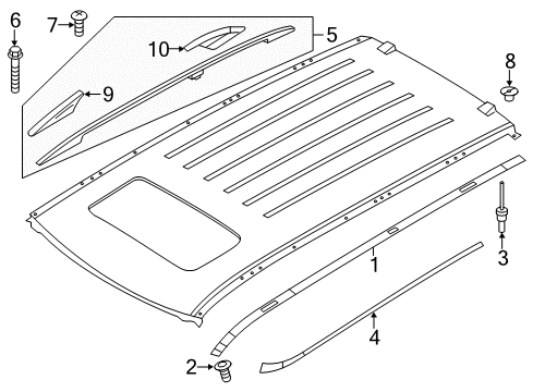 2020 Nissan Armada Exterior Trim - Roof Diagram