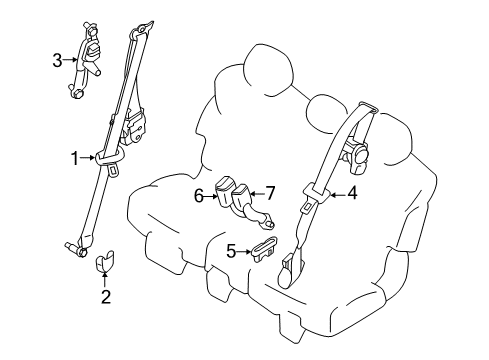 2020 Nissan Armada Second Row Seat Belts Diagram 2