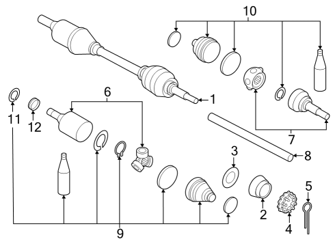 2023 Nissan ARIYA SHAFT ASSY-REAR DRIVE,LH Diagram for 39601-5MP0B