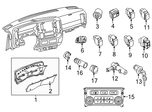 2021 Nissan NV 3500 A/C & Heater Control Units Diagram